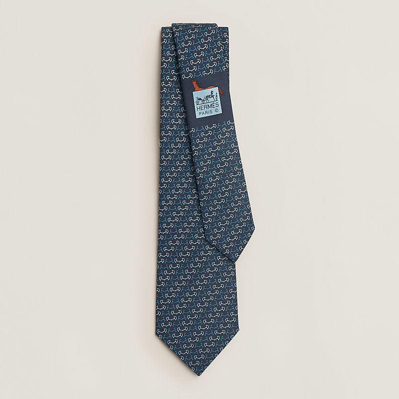 エルメス HERMES NECKTIE H Mors tie - Blue | Hermès Canada